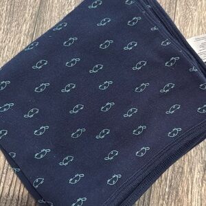 Carter's Receiving/Swaddle Blanket 100% cotton gently used navy blue turtle boys
